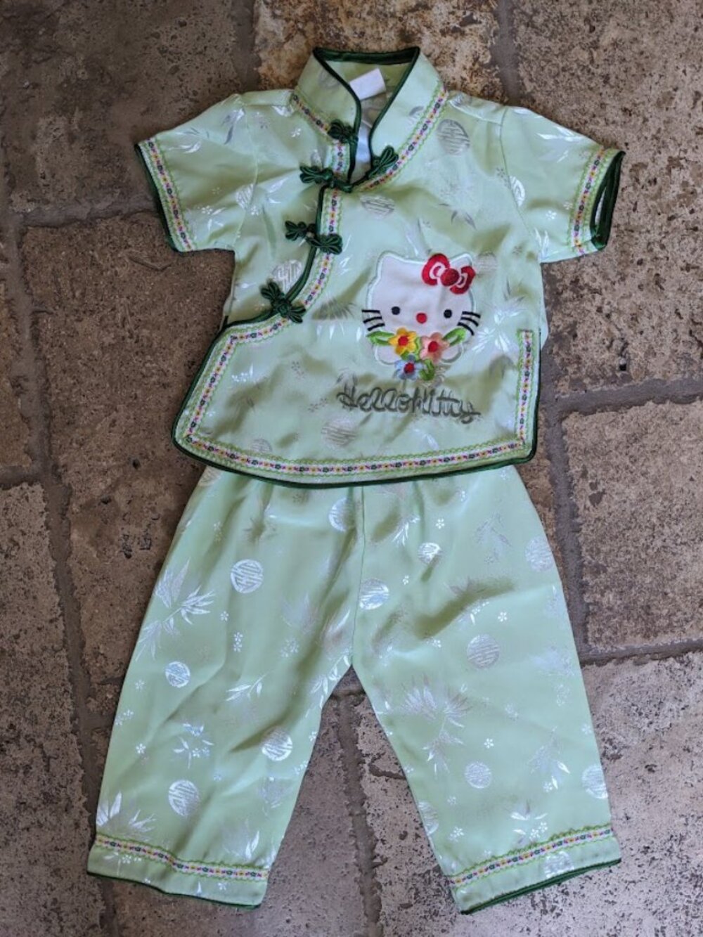 AUTHENTIC VIETNAMESE SILK 2PC TODDLER SET 12M